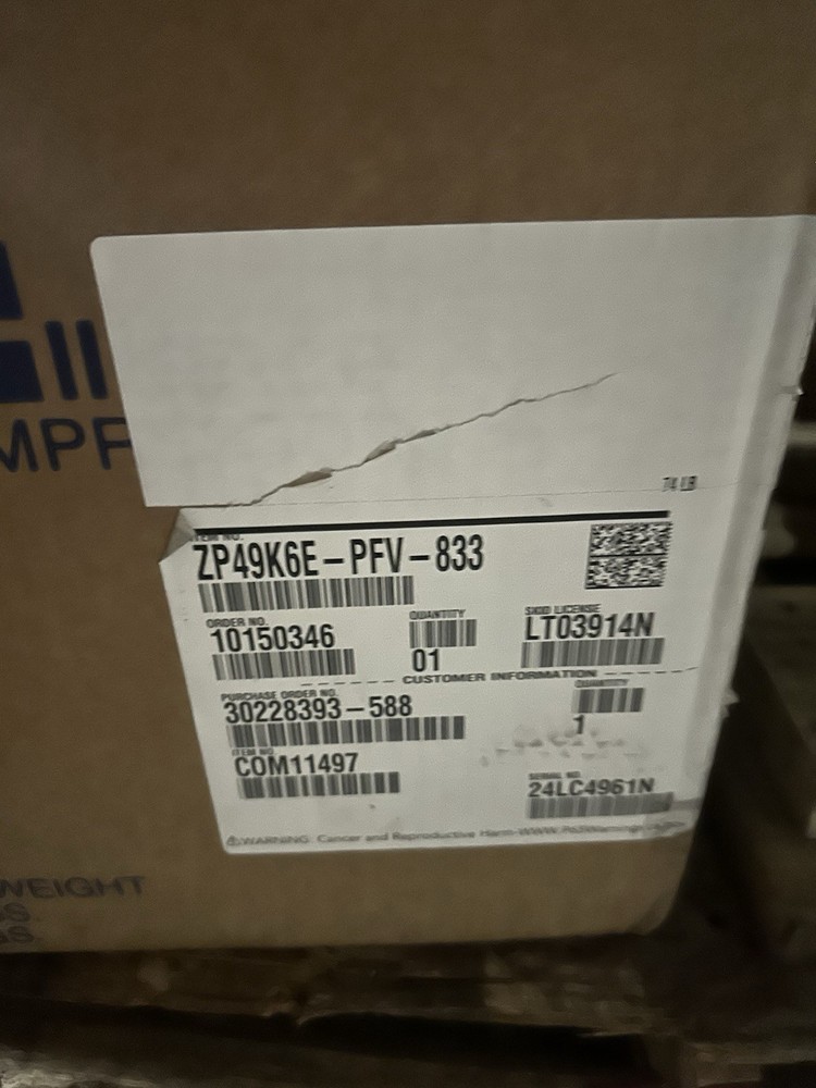 Copeland - ZP49K6E-PFV-833 Scroll Compressor Alliance