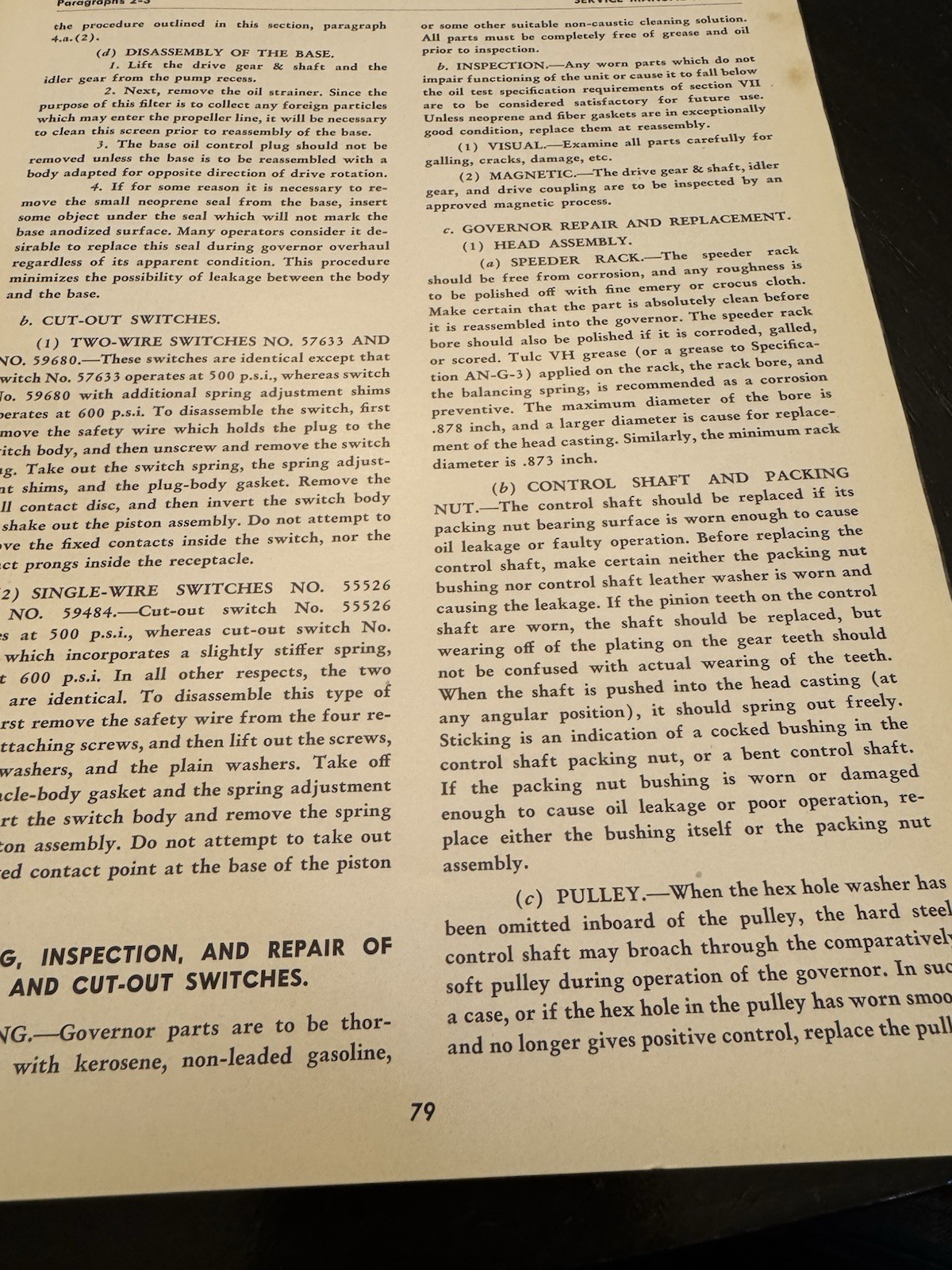 Hamilton Standard Propellers Service Manual 123 Hydromatic Feathering 1944