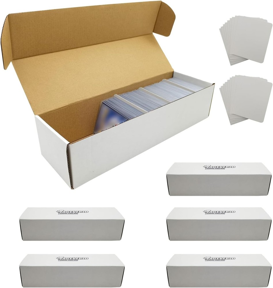 Stackable Cardboard Trading Card Storage Boxes (6 Pack)