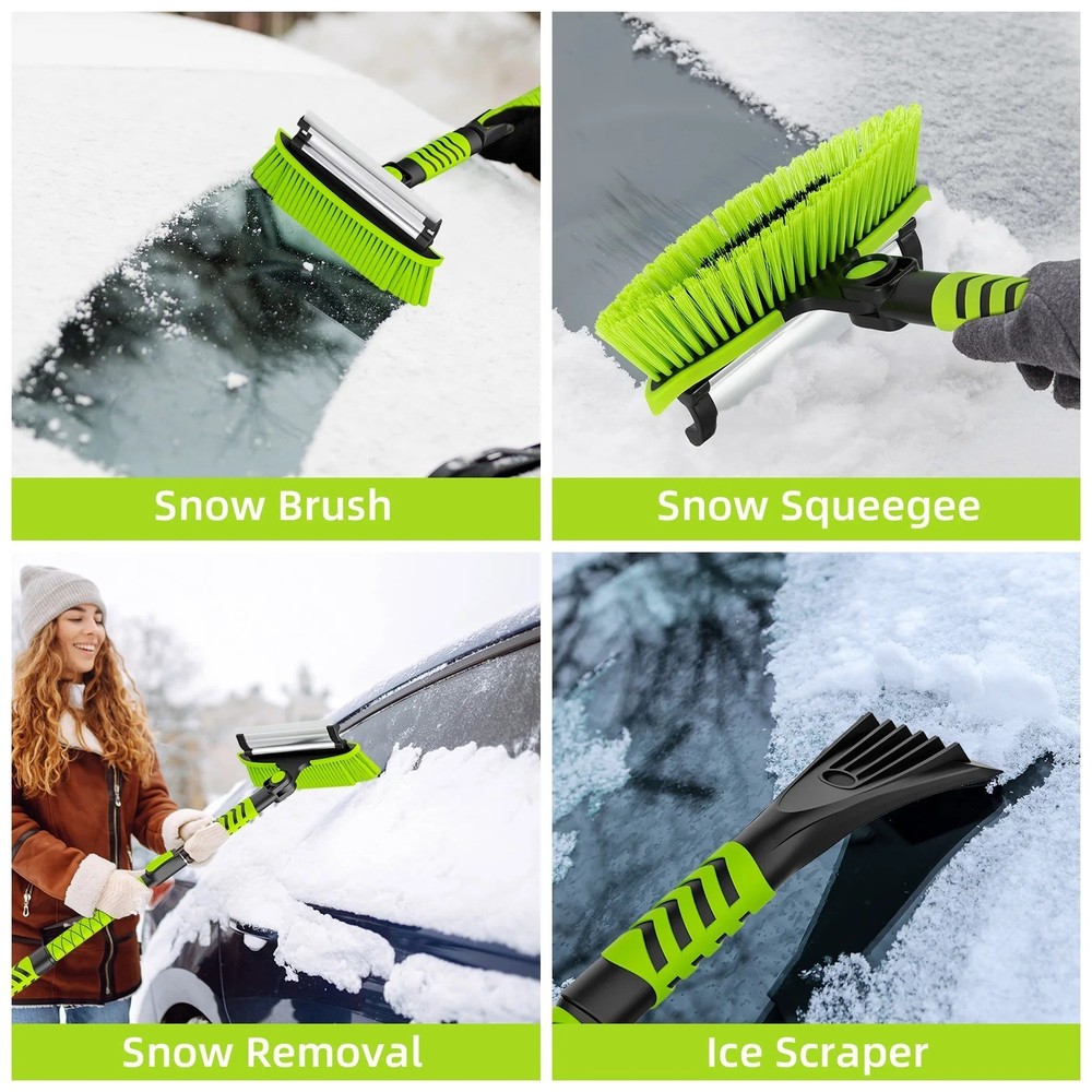 43" Extendable Car Snow Brush Ice Scraper Windshield Removal Too