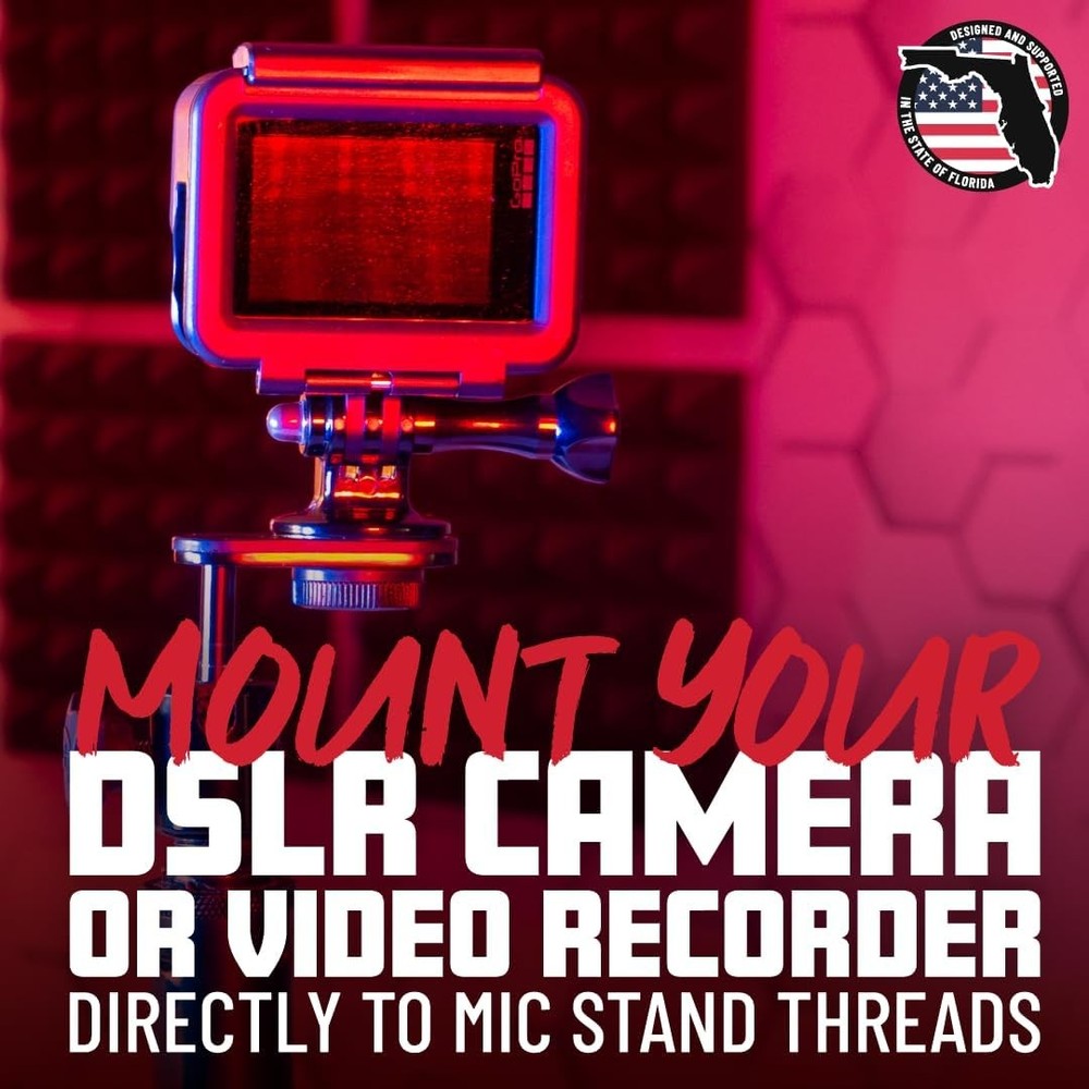 Gator Frameworks Camera Mount Mic Stand Adapter with Ball-and-Socket Black