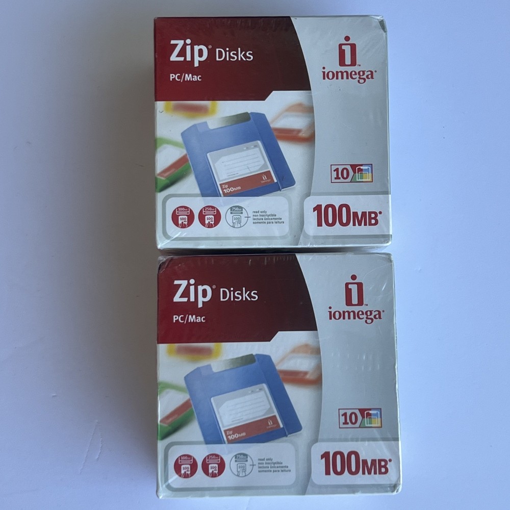 Iomega ZIP 100MB 20 Pack (2X 10) New Sealed Mac/PC