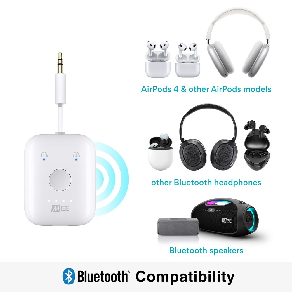 MEE audio Connect Air in-Flight Bluetooth Wireless Audio Transmitter Adapter
