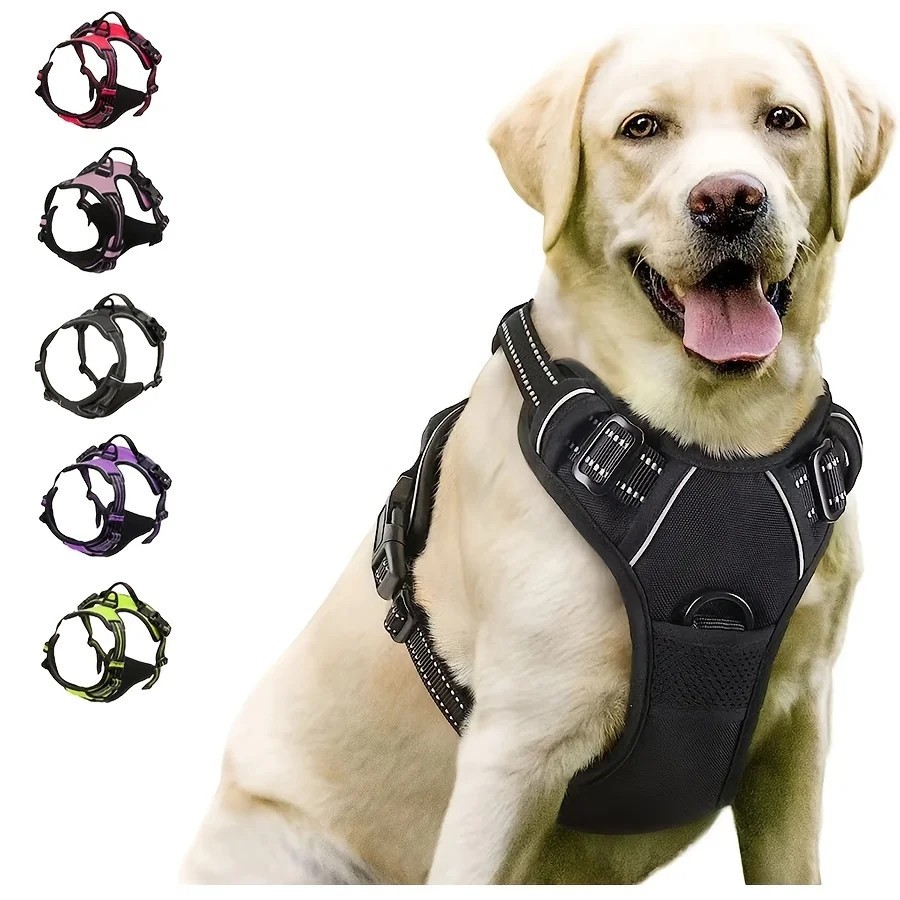 No Pull Dog Harness Large Heavy Duty Front Clip Reflective Handle