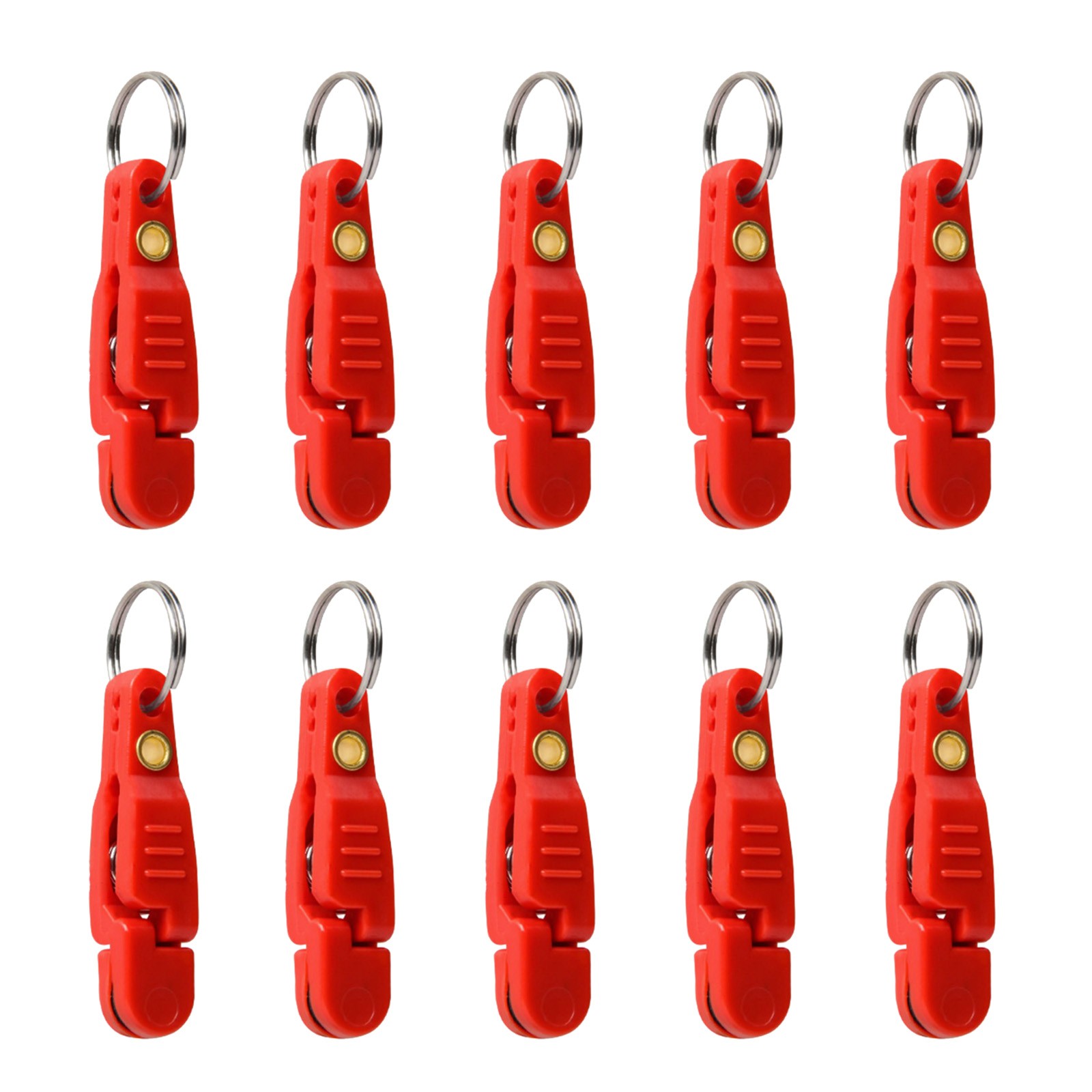 10pcs Red Quick-Release Clips For Fishing Line In Seawater And Freshwater