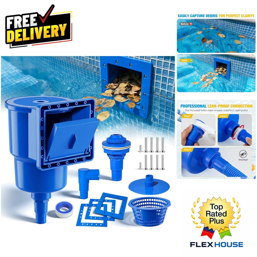 Efficient Above Ground Pool Skimmer with Quick Install & Cleanup Features