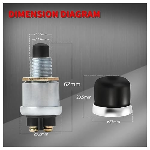 Engine Start Push Button Switch 12V 50A Waterproof Heavy Duty Momentary Push