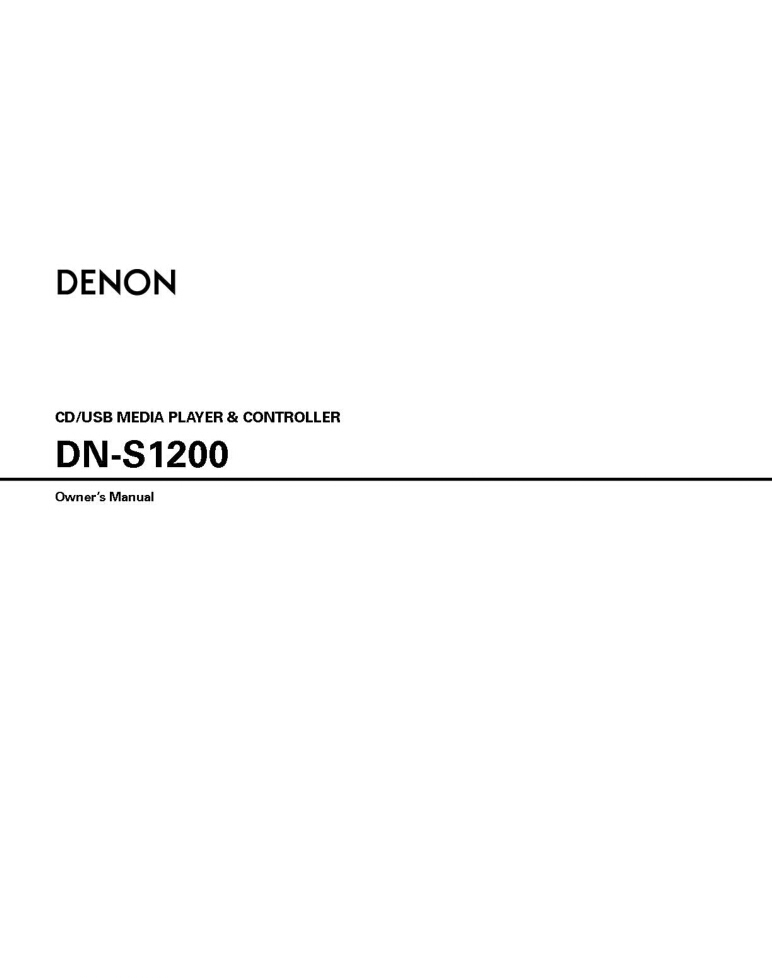 Denon DN-S1200 CD Player Owners Instruction Manual