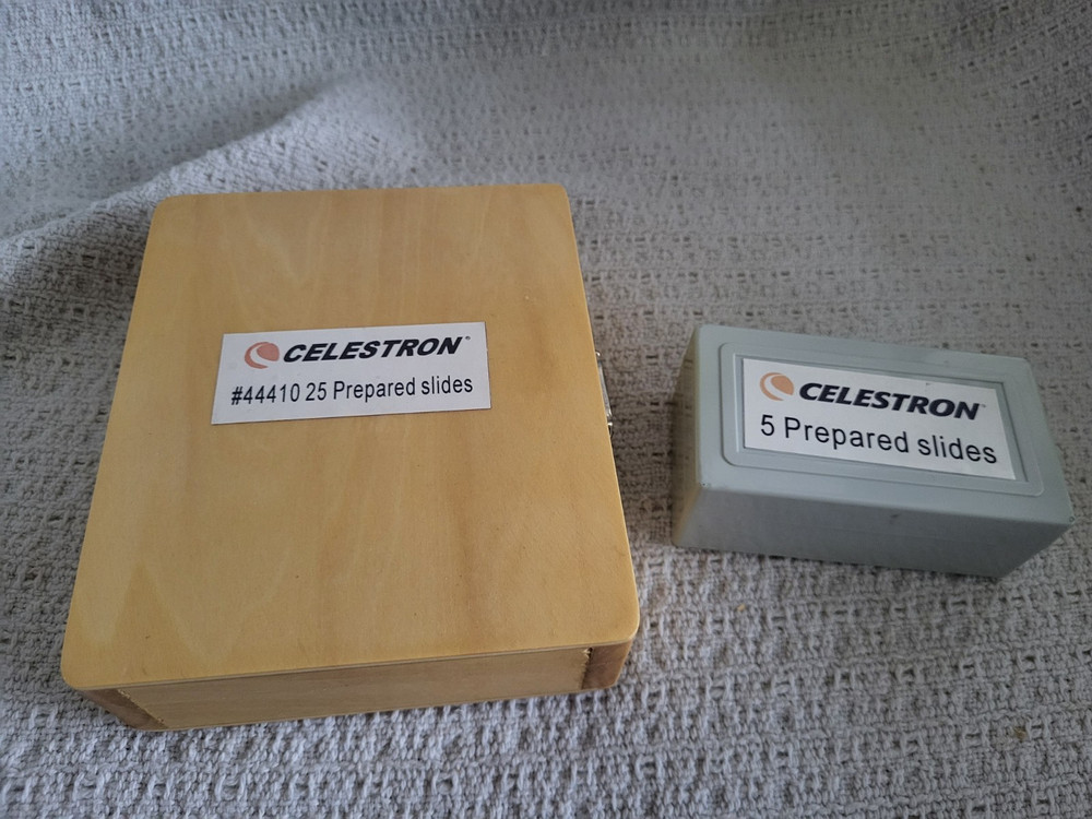 Celestron 25 Prepared Microscope Slide Kit with Storage Case #44410 & More-B