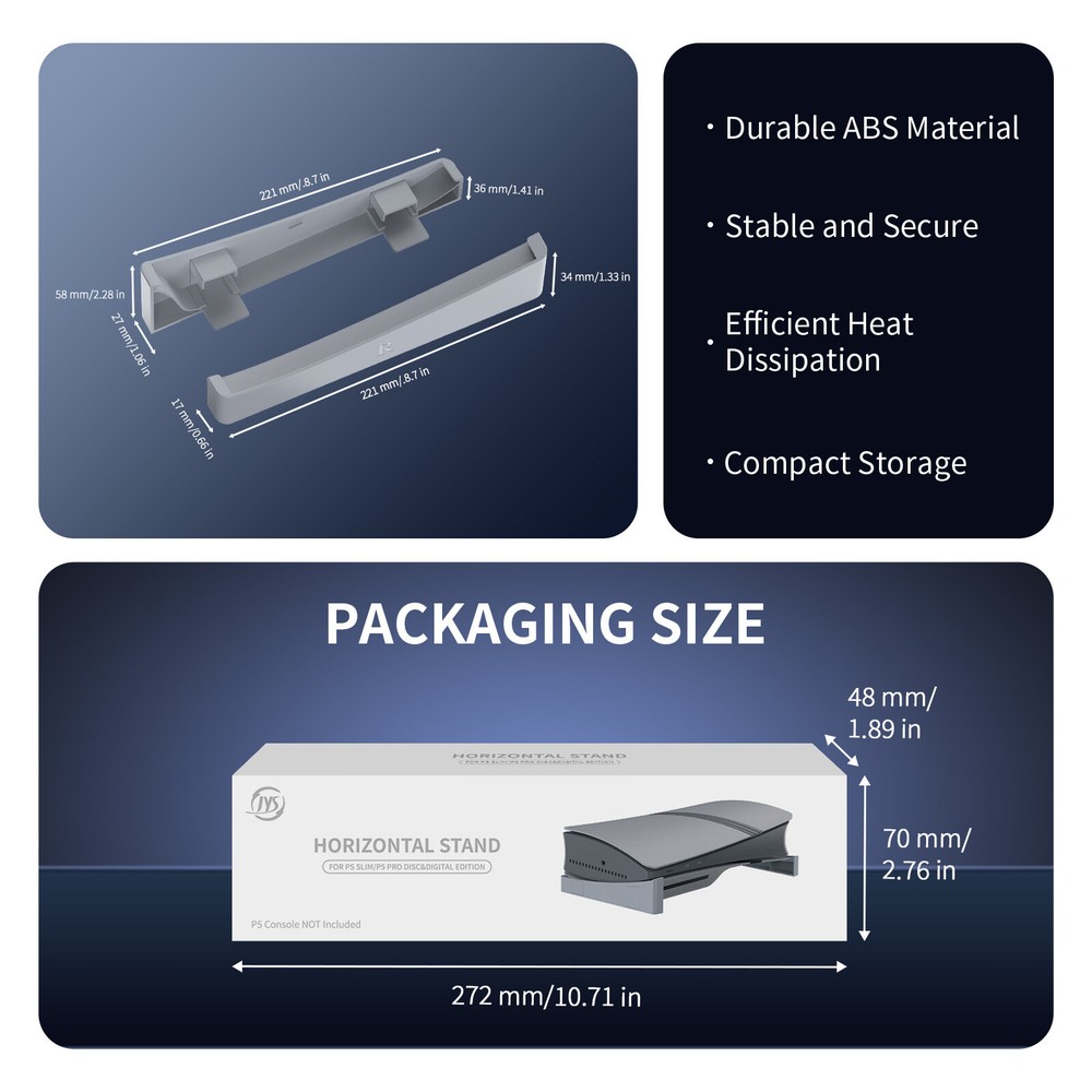 Disc Digital Horizontal Stand Placement Bracket For Sony PS5 Pro/Slim Console US