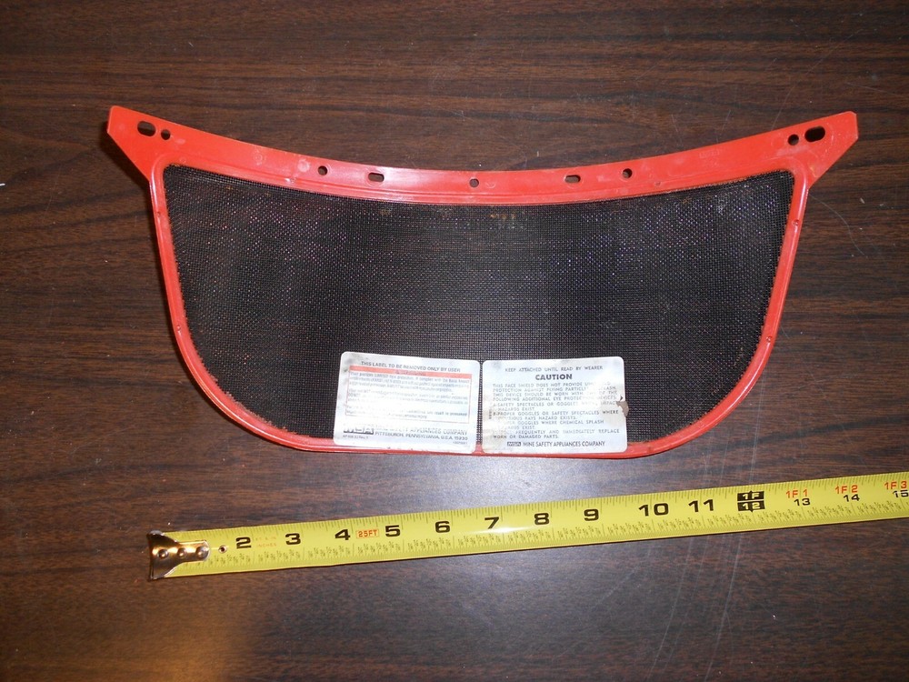 MSA Face Shield Steel Mesh Screen Visor W/Plastic Frame