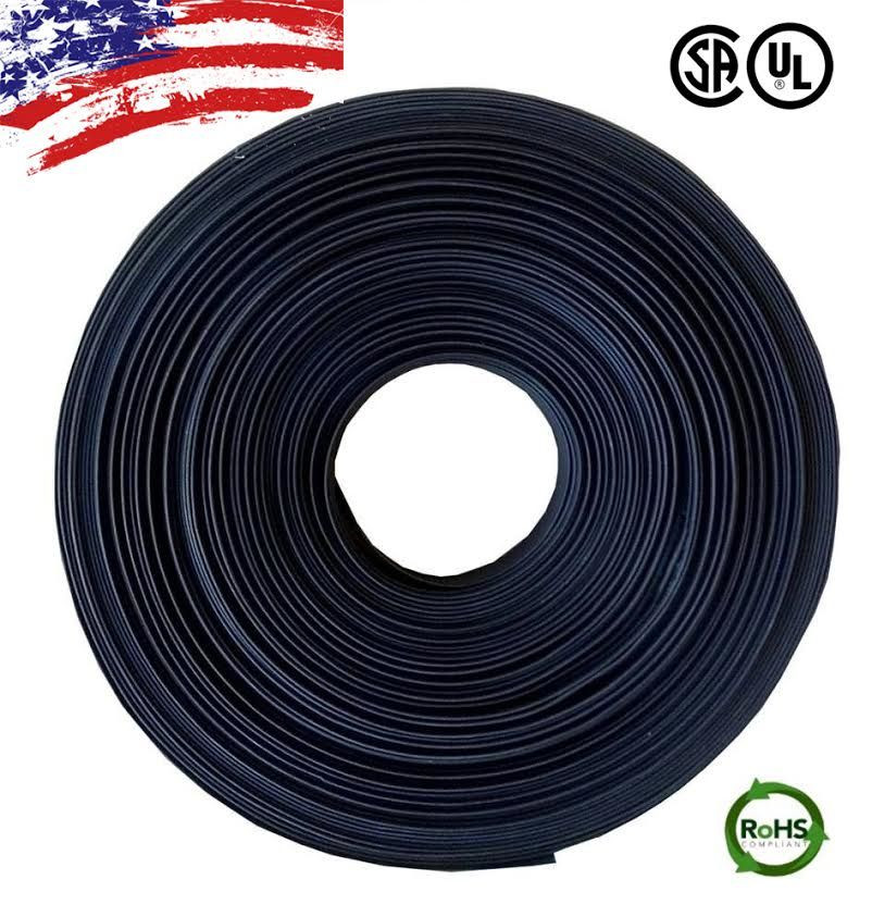 100 FT 100' Feet BLK 5/8" 16mm Polyolefin 2:1 Heat Shrink Tubing with Cable Text
