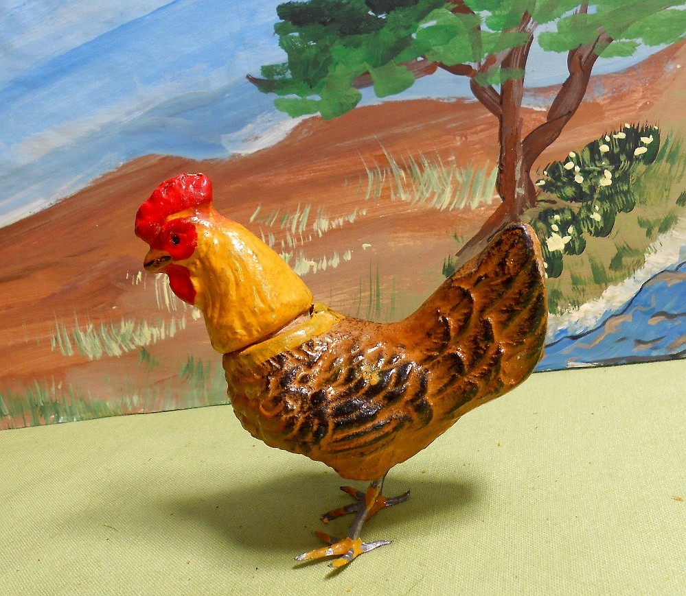 Vintage Germany Mache ROOSTER Candy Container - Small Size