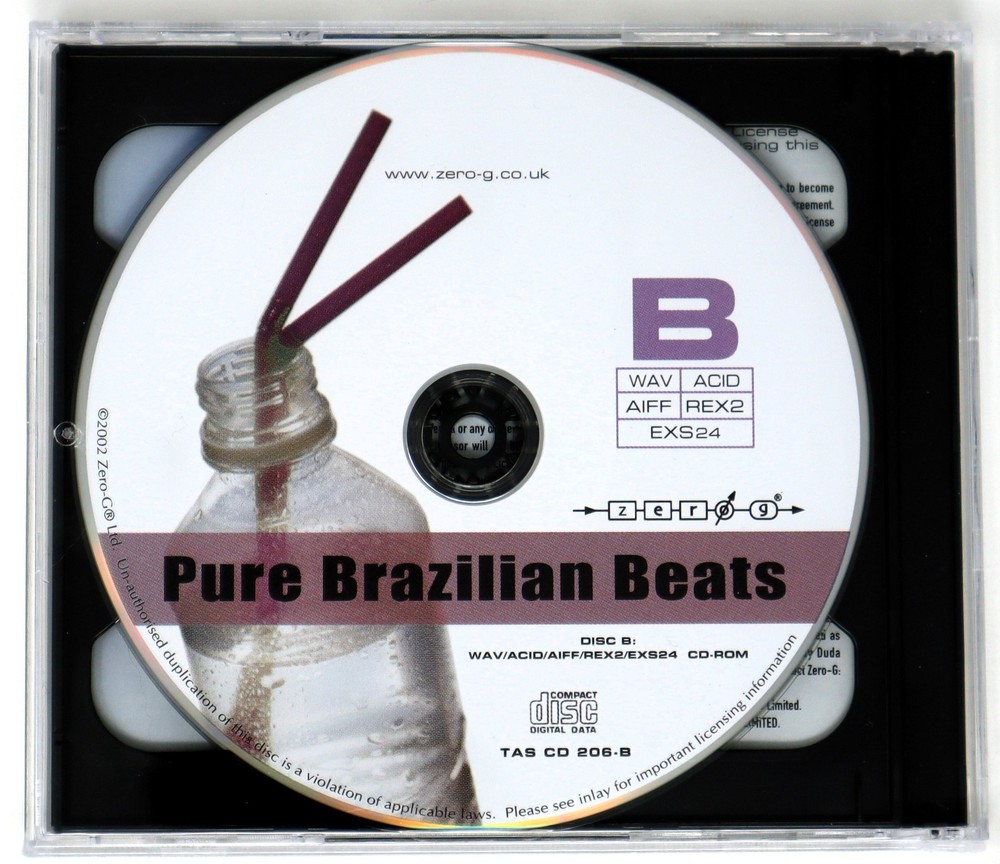 Zero-G Pure Brazilian Beats Akai Rex EXS24 Acid Audio Format Sampling 2 CD