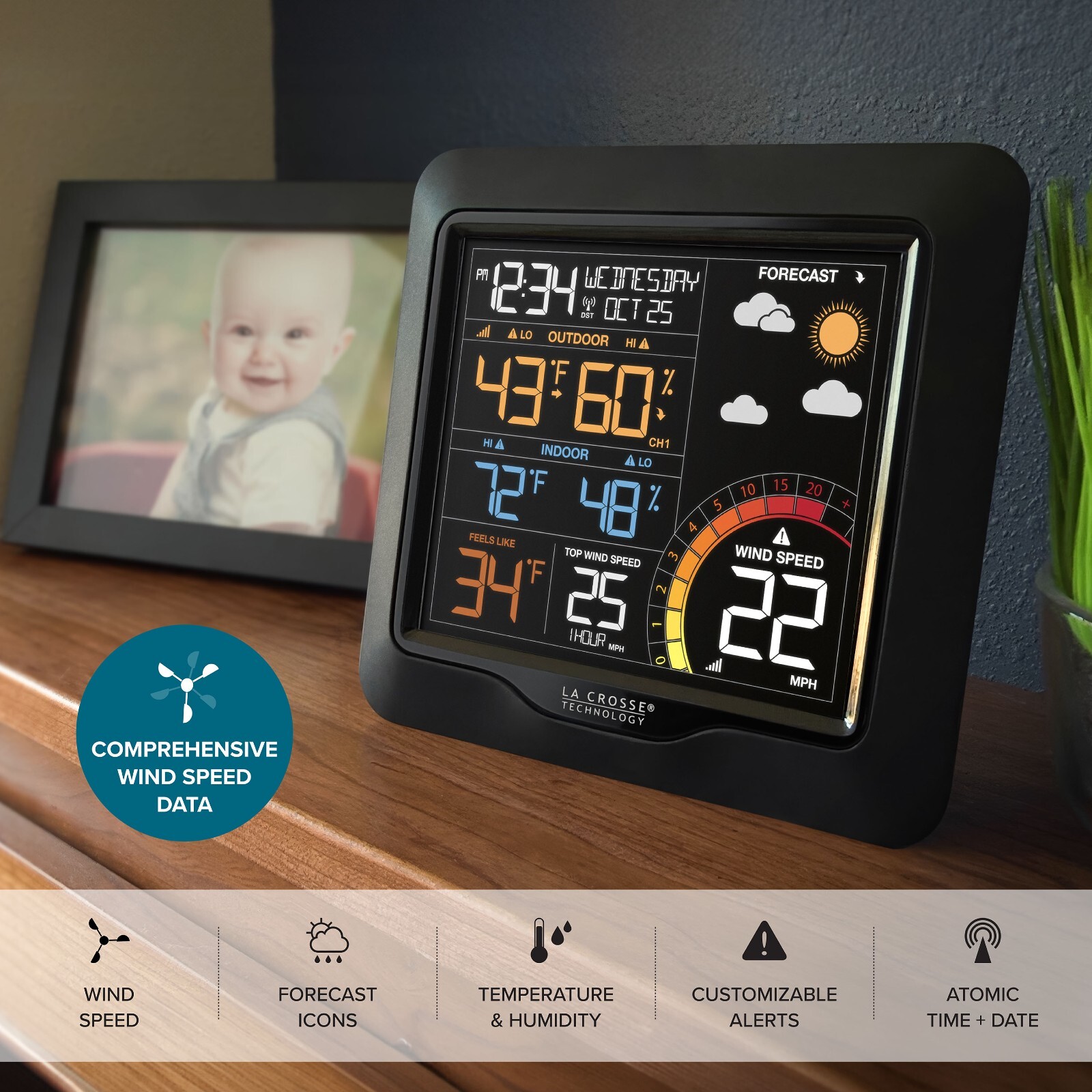 327-1417 La Crosse Technology Professional Color Wind Speed Weather Station