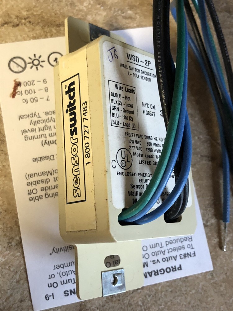 New Sensor Switch WSD 2P IV Wall Switch Decorator Sensor Ivory WSD-2P-I