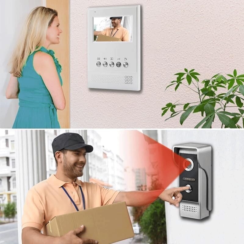 Wired visual intercom system4.3-inch display screen visual doorbell,30day return