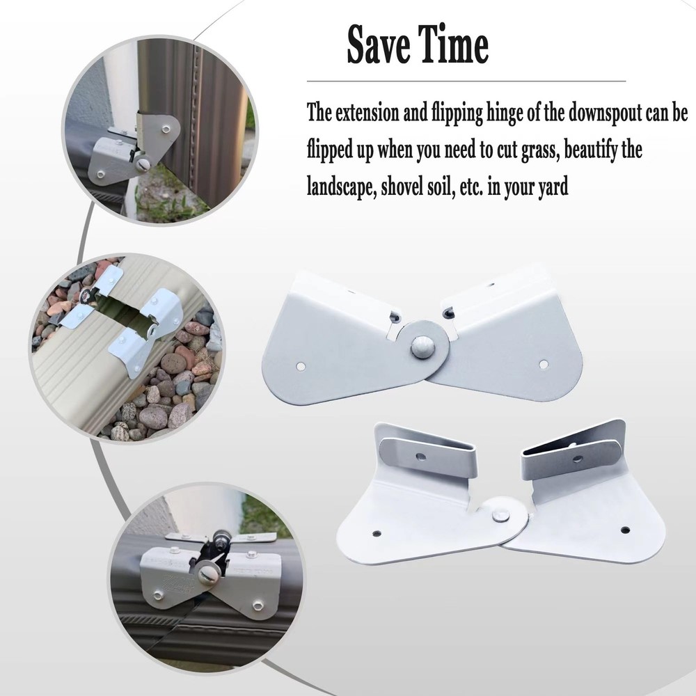 IGIUA Gutter Downspout Flip-Up Hinge, Gutter Extension Hinge (8 Pack)