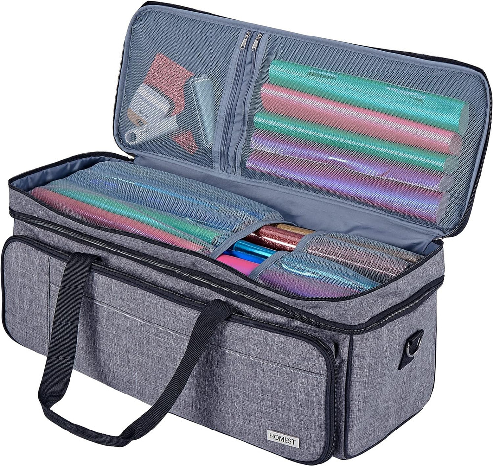 Double Layer Carrying Case with Mat Pocket for Cricut Maker 4, Explore 4, Multi