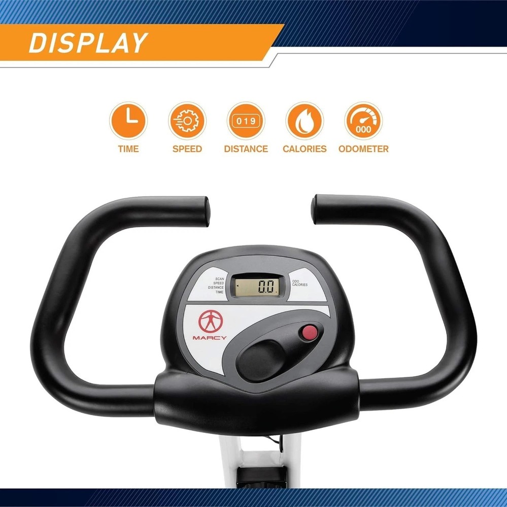 Foldable Upright Exercise Bike with Adjustable Resistance for Home Workouts