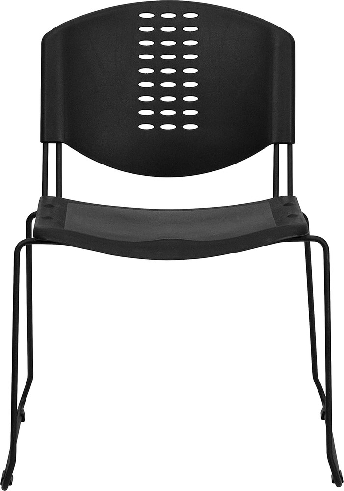 HERCULES 5-Pack 400 Lb Capacity Black Stack Chairs with Frame