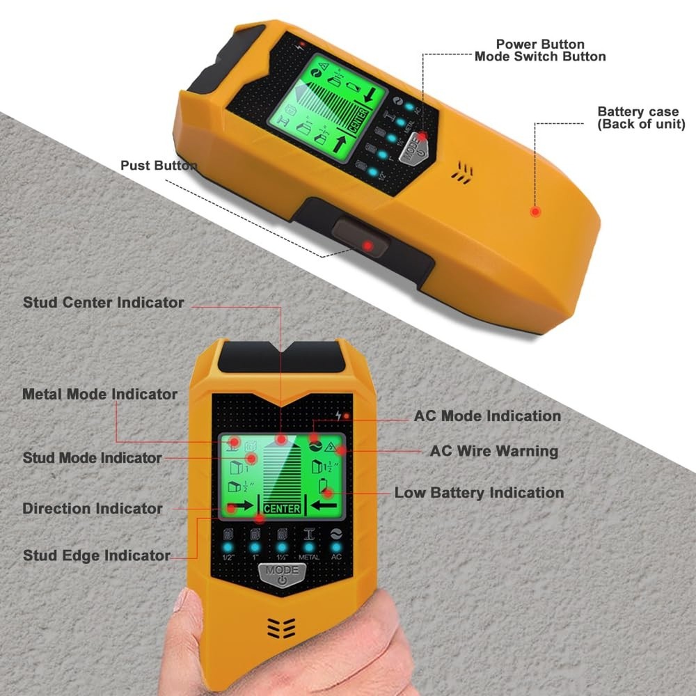 Stud Finder Wall Scanner, 5 in 1 Stud Detector with HD LCD Display ... Fast Ship