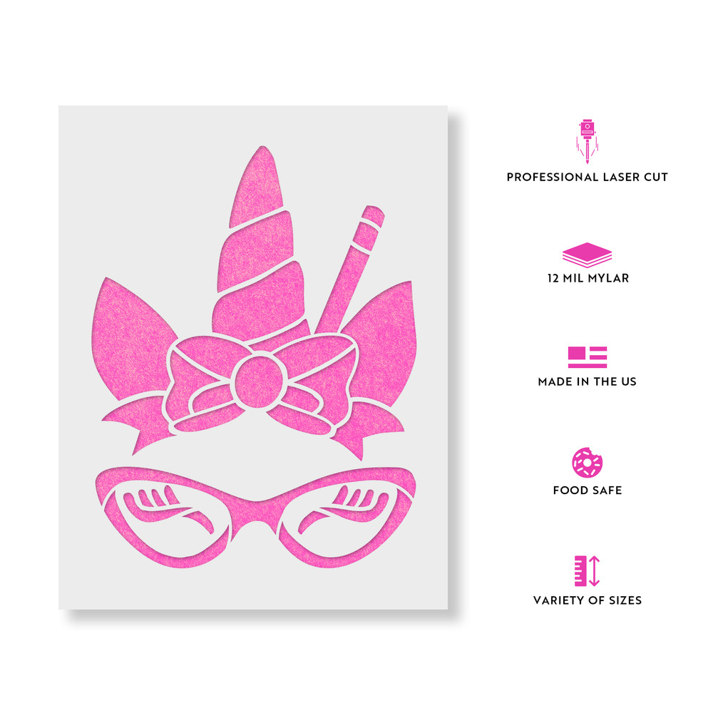 School Unicorn Stencil - Durable & Reusable Mylar Stencils