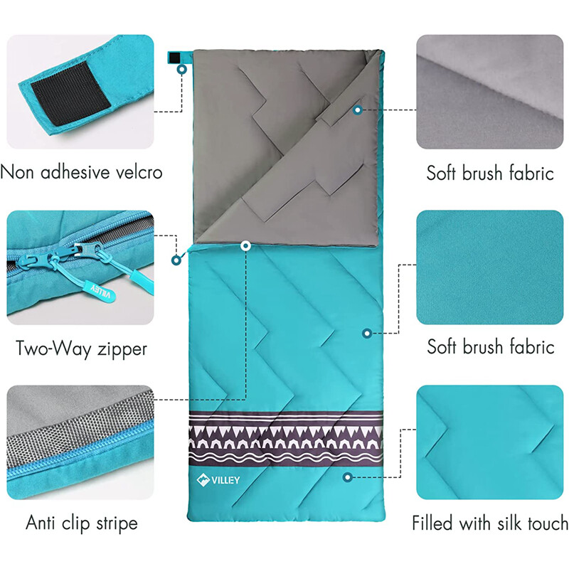 VILLEY Camping Sleeping Bag Lightweight Backpacking Sleep Bag w/Compression Sack