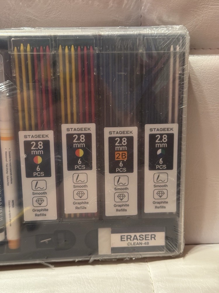 Stageek Carpenter Pencil Marker 34 Piece Kit Includes 24 Graphite Refills New