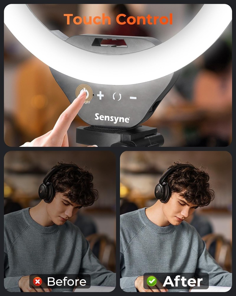 Sensyne 10'' Ring Light with 50'' Extendable Tripod Stand, LED Circle Lights wit
