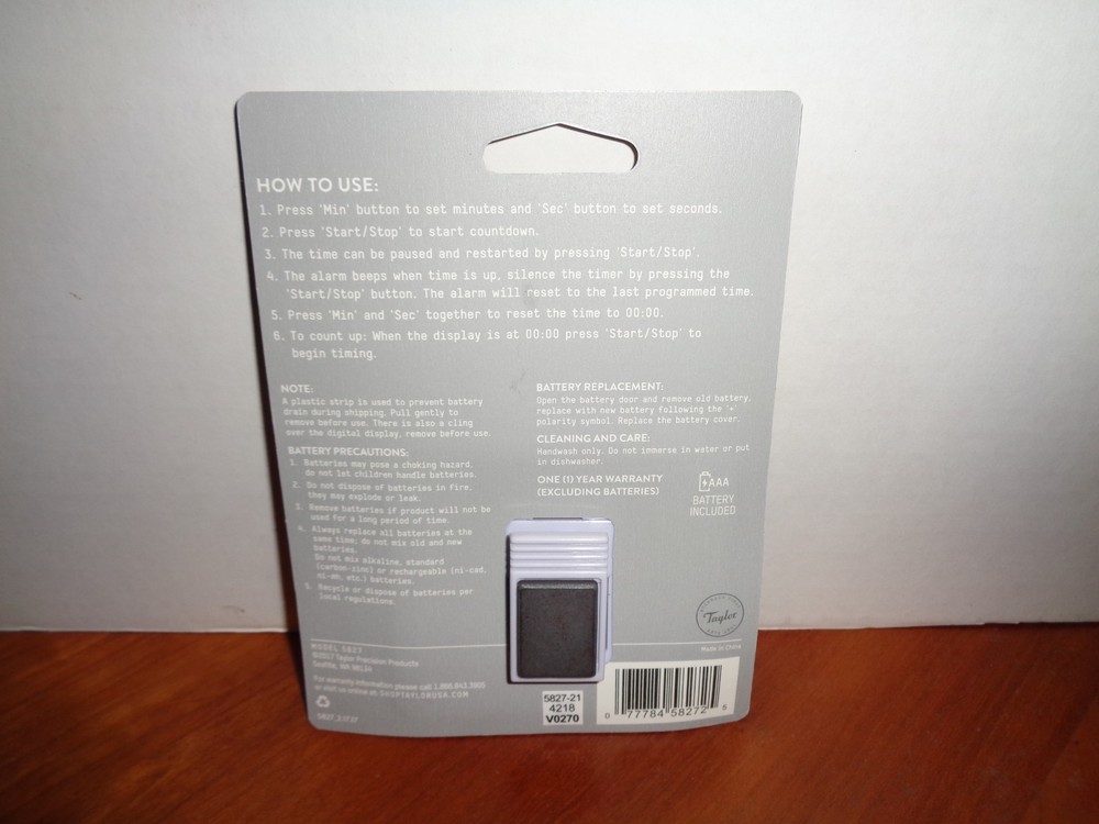 Taylor Multi-Purpose Large Display Digital Kitchen Timer With Magnetic Back Clip