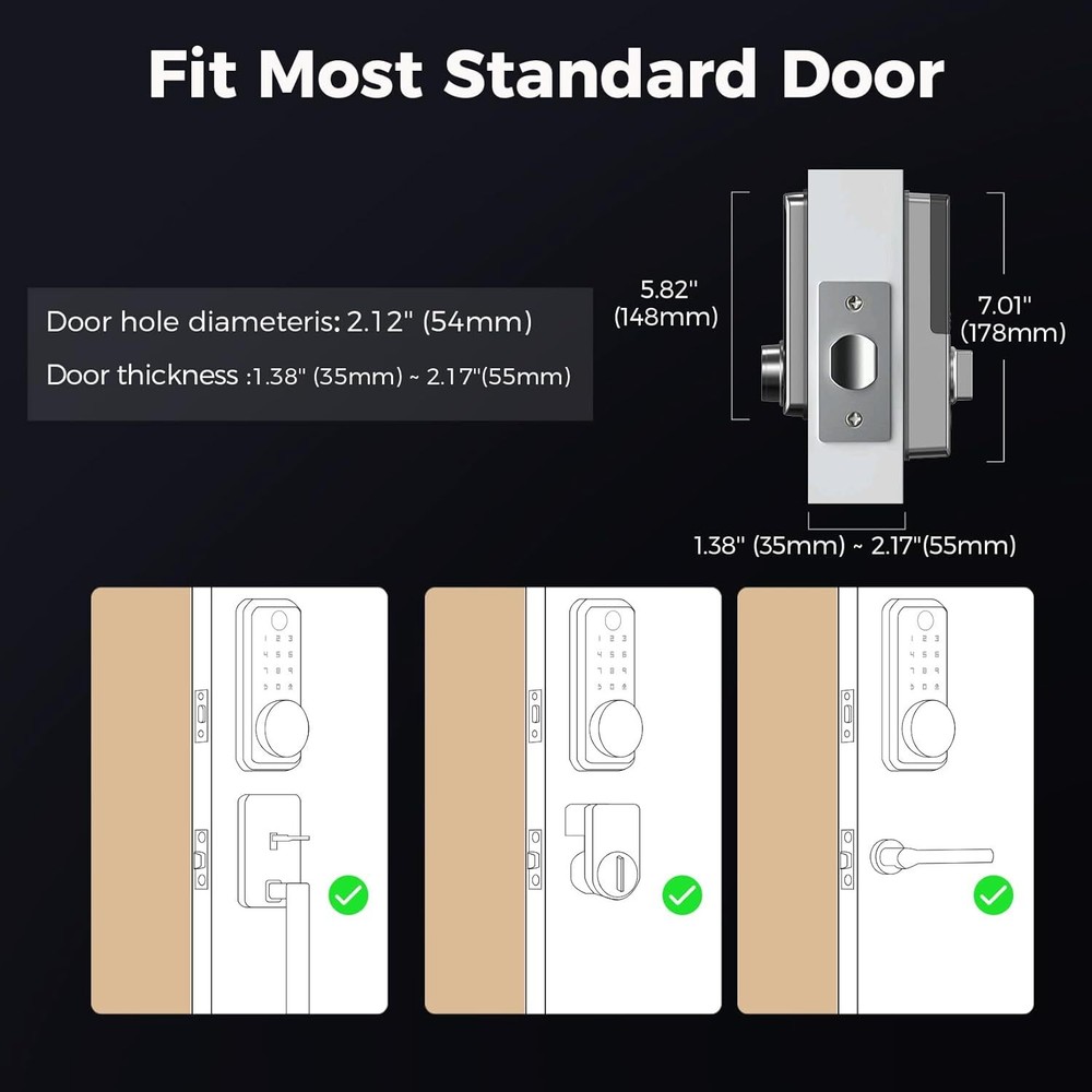 Front Security Smart door Lock 100Code Fingerprint Keyless Entry Lock AppControl
