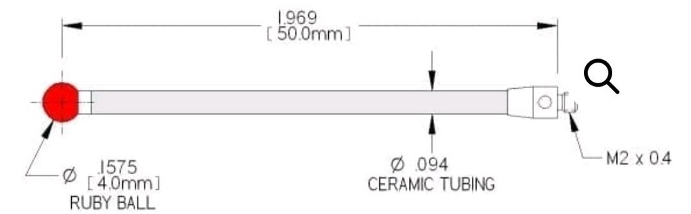 Carbide Probe 804-4R 5mm CMM Ruby Ball Probe Tip