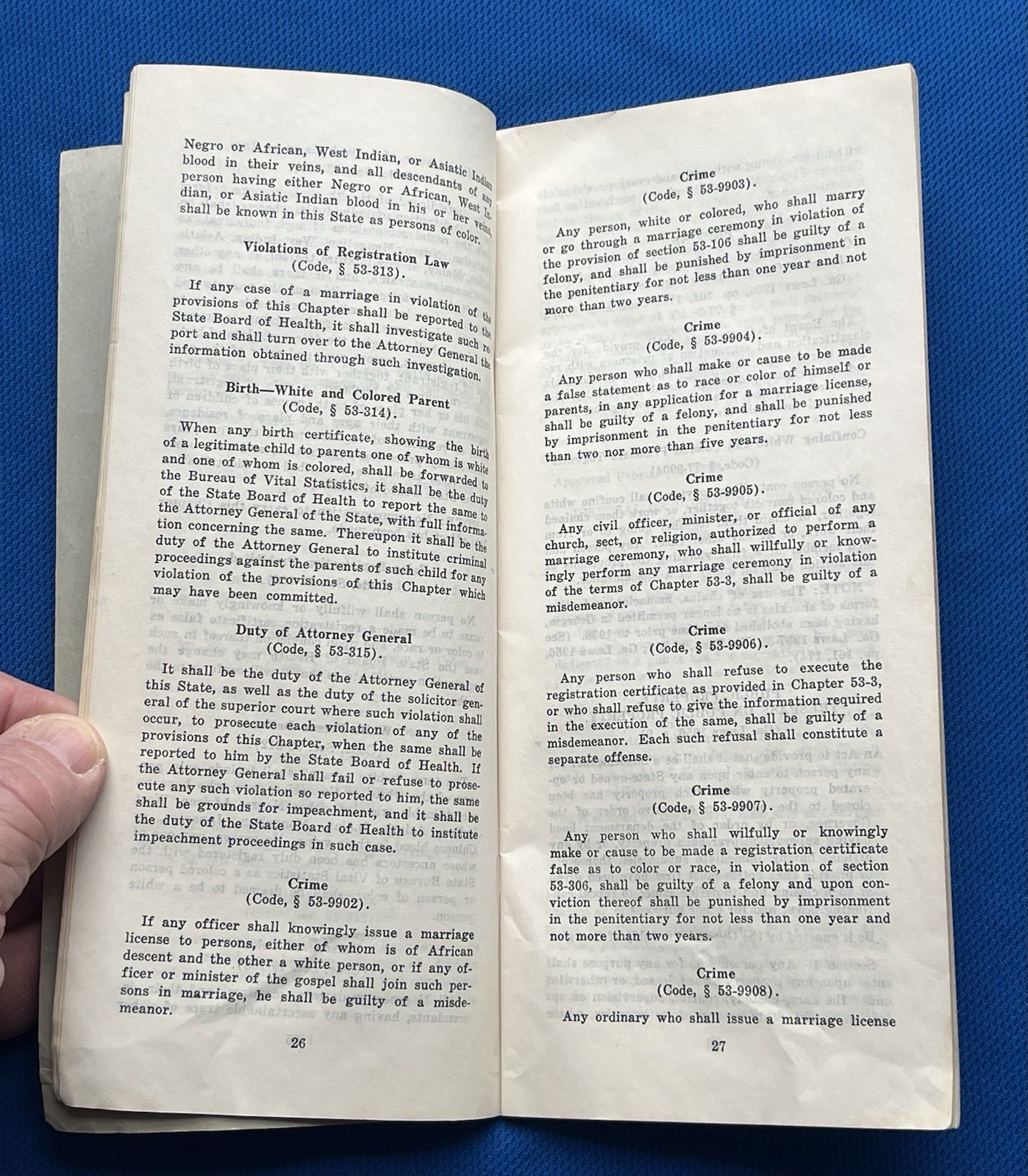 1956 Compilation of Georgia Laws Relating to Segregation of the Races Ga