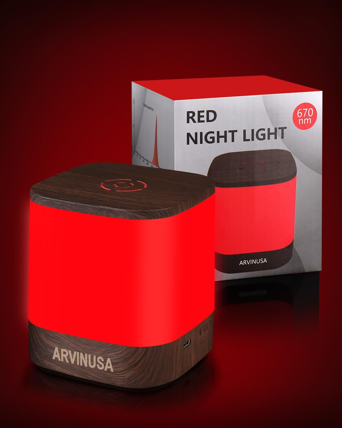 Red Light Night Light Lamp, 670nm Wavelength Aid to Support Deep Relaxation: Nat