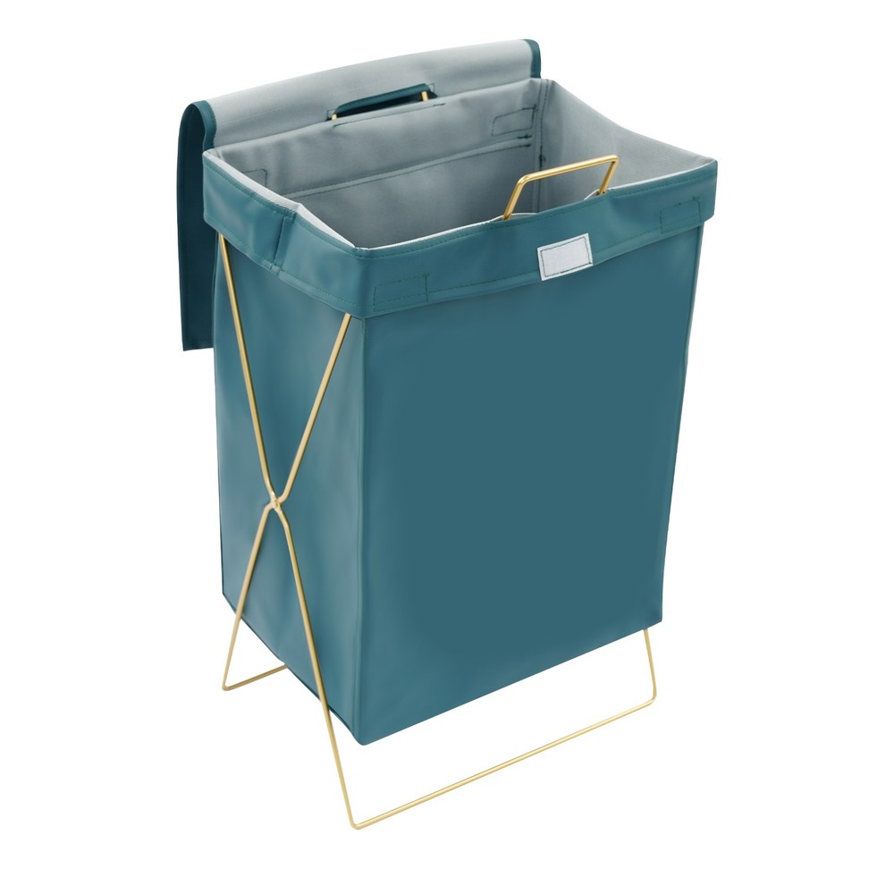 X-Frame Laundry Basket, Dirty Clothes Basket w/Lid, Foldable Laundry Hamper
