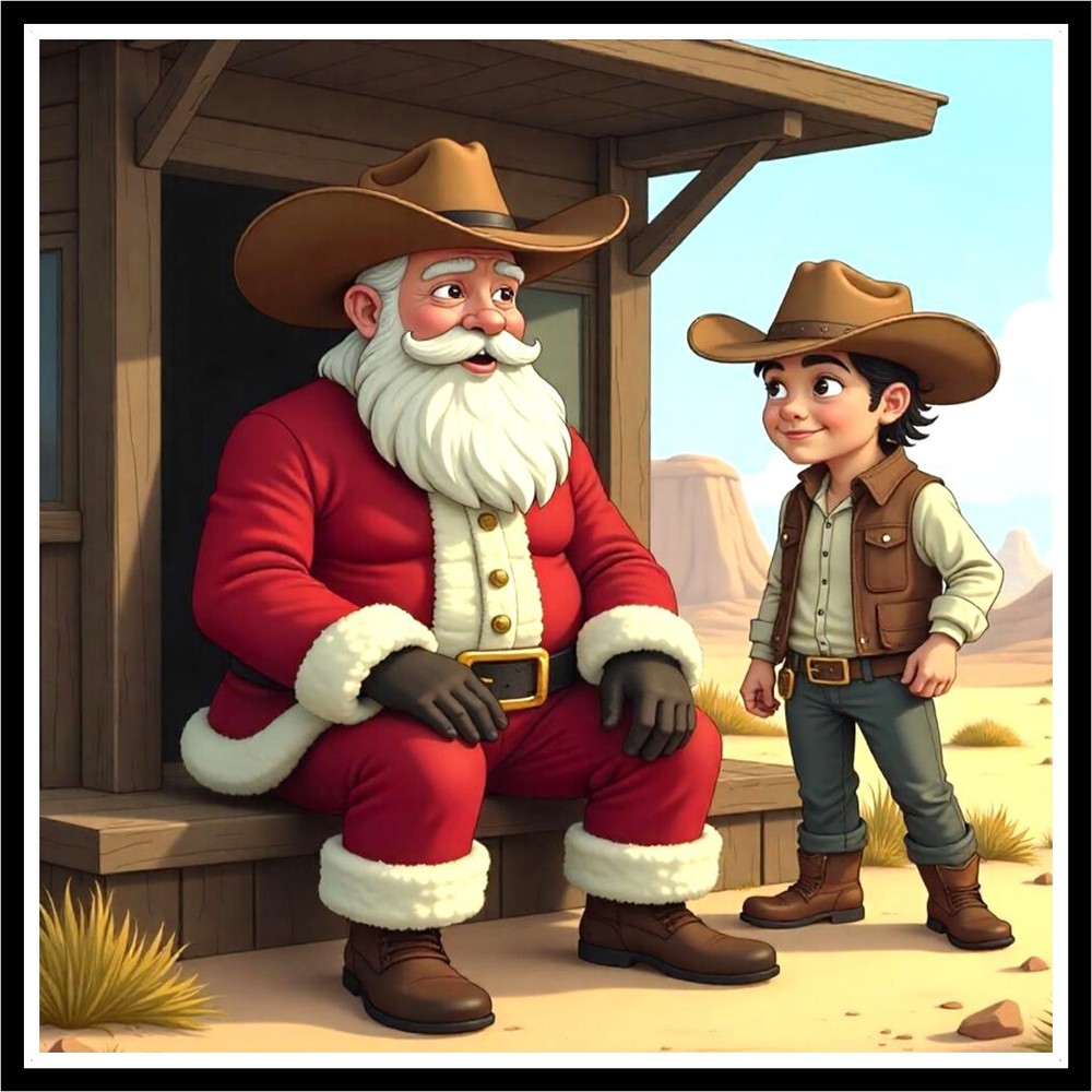 30 Custom Old West Santa Personalized Address Labels