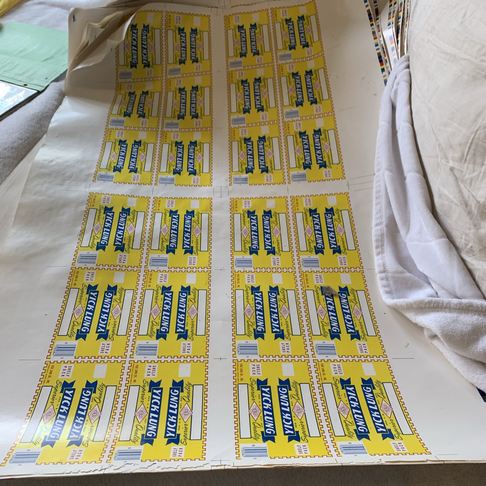 Rare Vintage Hawaii Yick Lung Lot Labels, Shirts, POGS, Decals Etc.