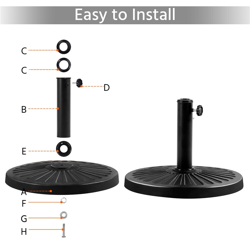 22/26.5/30lbs Umbrella Base, Outdoor Patio Heavy Duty Market Umbrella Stand Base
