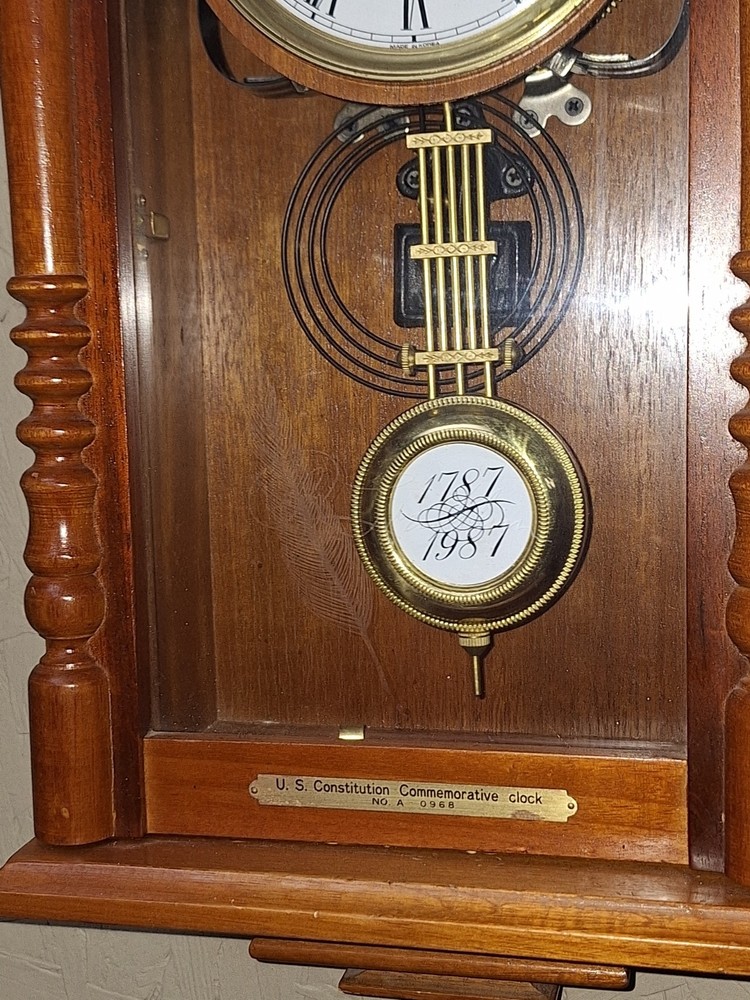 United States Constitution Clock 200th Year Ltd. Edition Working Ben Franklin