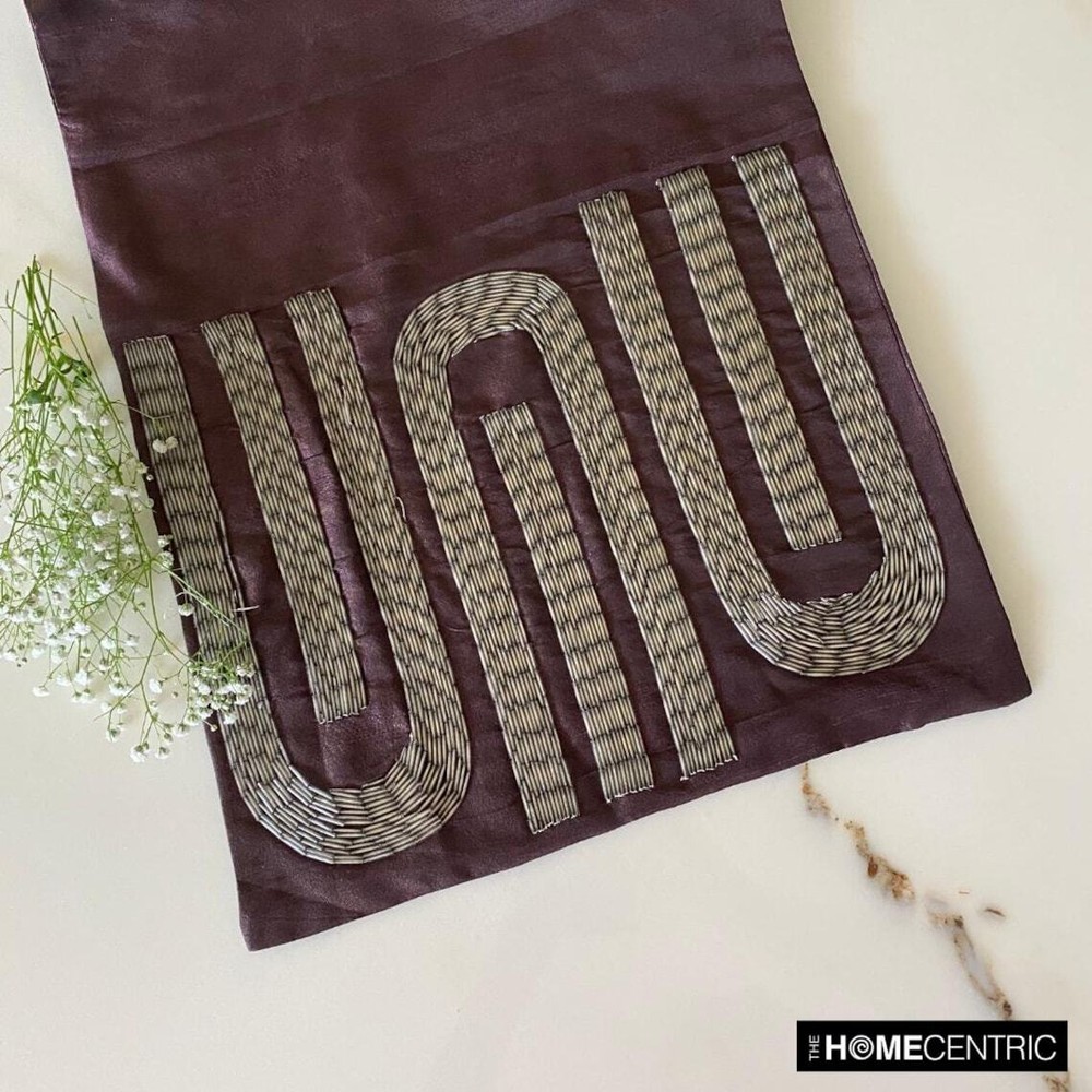Decorative Table Runner Purple Silk Wedding Décor Table Décor - Silver Pipe