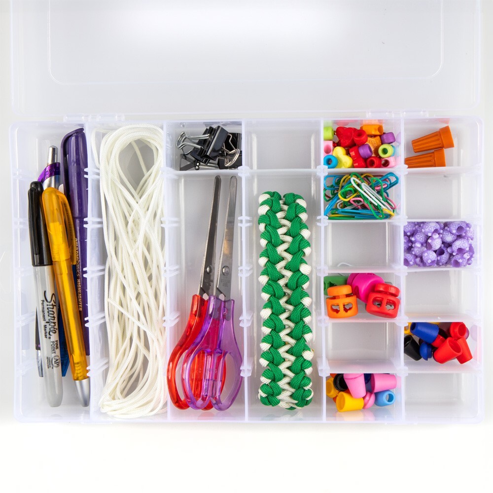 Craft County Embroidery Floss & Thread Organizer Box - Clear White Plastic