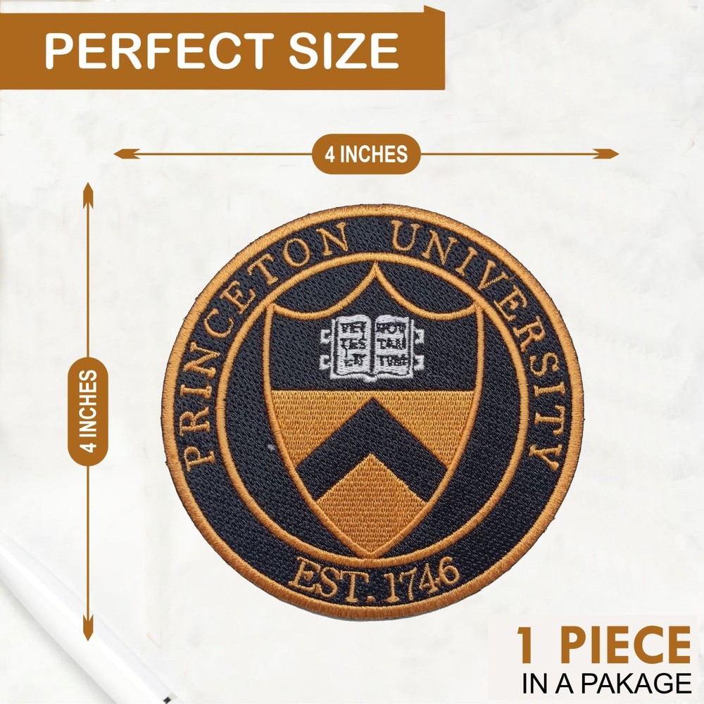 Princeton University Logo Iron On Patch-Sew Patch-Embroidered Patch 4"