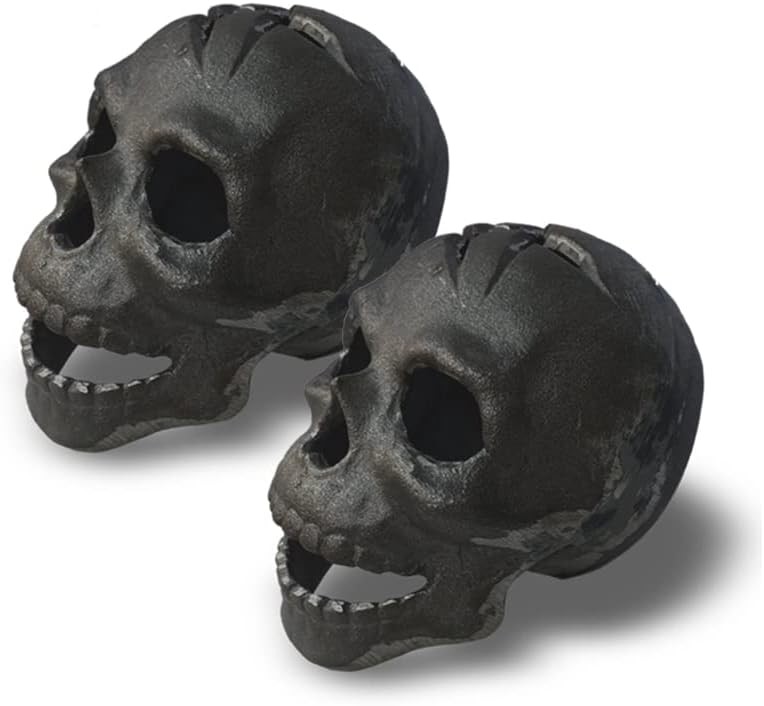 2pcs Refractory Materials Fireproof Imitated Human Fire Pit Skulls Gas Gray