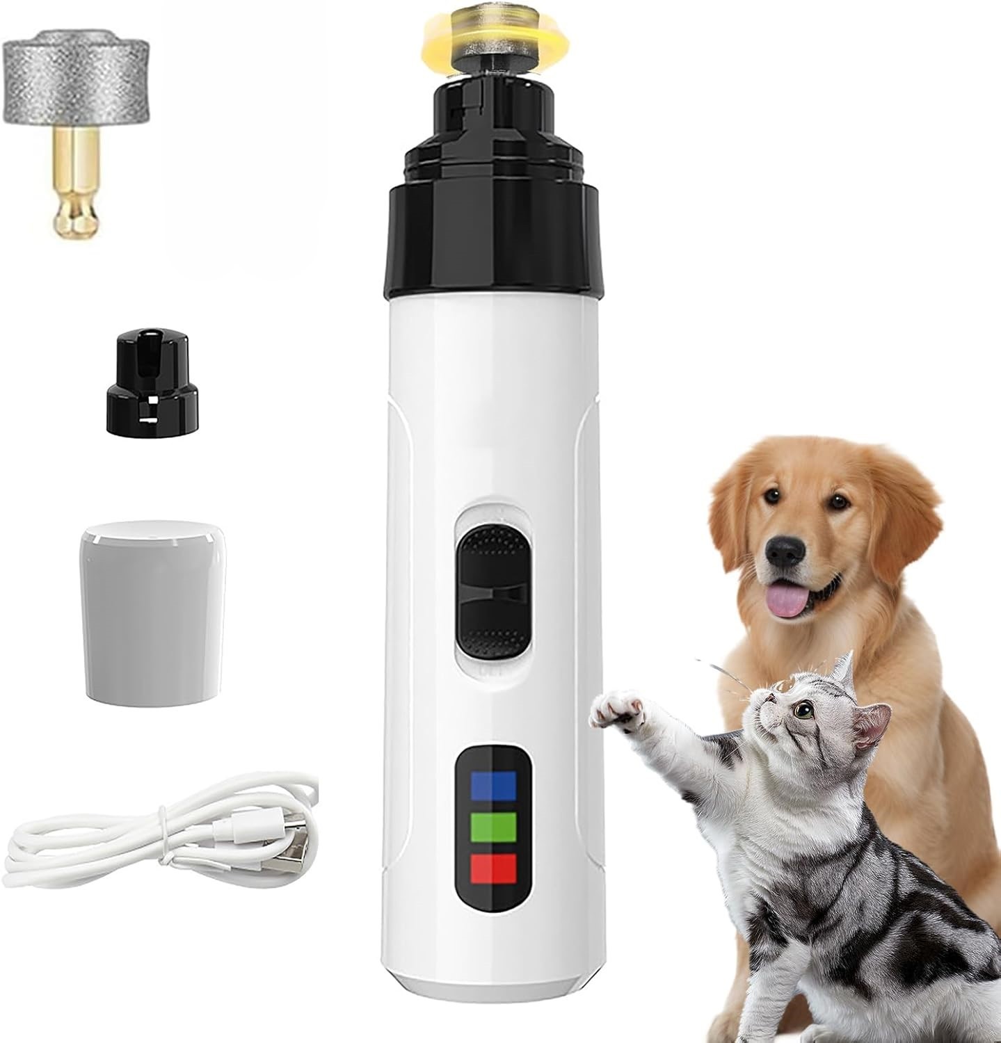 Heusom Silent Groom Pro Nail Grinder, Cordless Low-Noise Pet Nail Trimmer