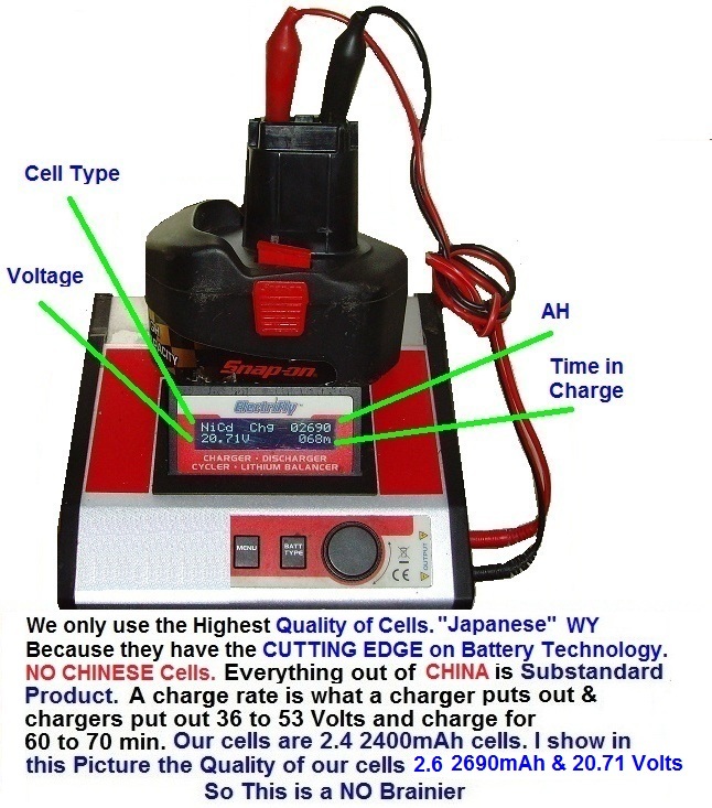 SNAP ON Ctb3185 18v HIGH QUALITY BATTERY RE-BUILDERS SERVICE