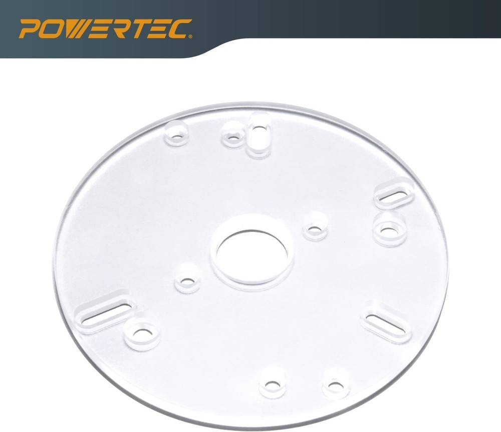 6-1/2" Universal Router Base Plate with Centering Pin & Cone for Precision Cuts