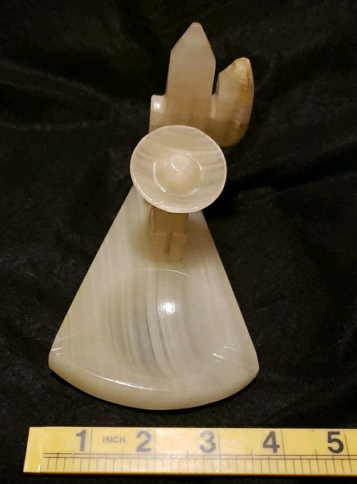 Vtg Onyx Stone Sleeping Mexican Cactus Figure Trinket Decor