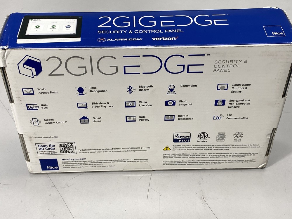 2Gig Edge Wireless Touchscreen Security Control Panel - Verizon LTE