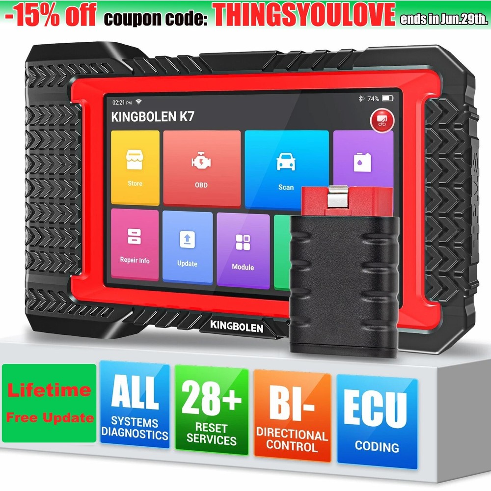 KINGBOLEN K7 OBD2 Bidirectional Scanner Full System Diagnostic Tool ECU Coding